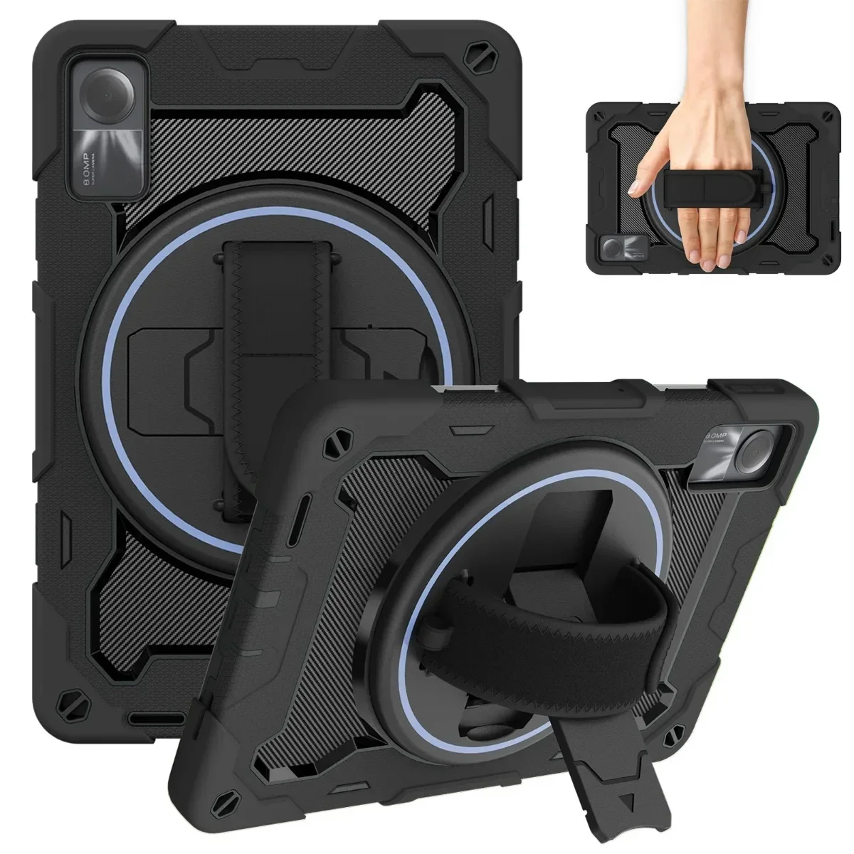 

Case for Redmi Pad SE 11 Redmi 10.6 Xiaomi 6S Pro 12.4 Tablet Cover Swivel Bracket Handle Case for Xiaomi Pad 5 Pad 6 11" Funda