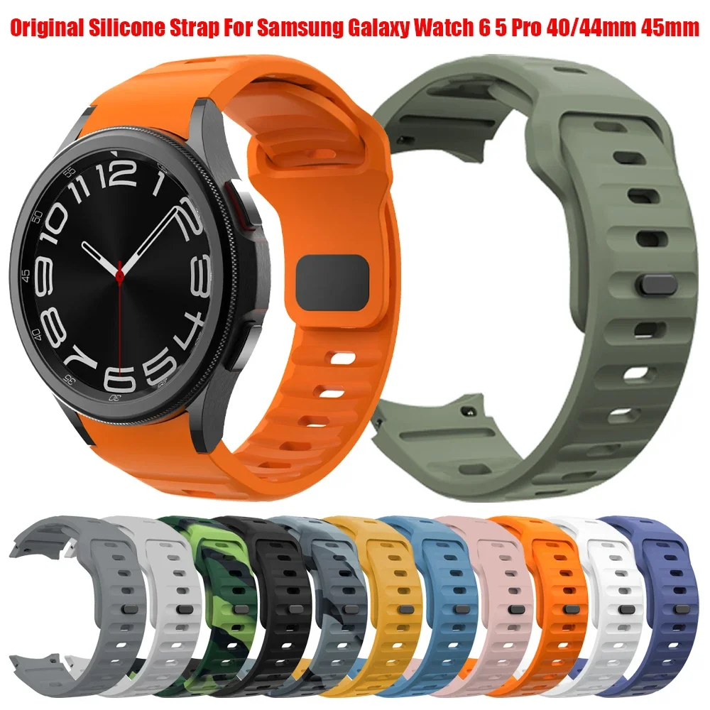حزام سيليكون الأصلي لسامسونج غالاكسي ساعة ، 6 الكلاسيكية ، 47 مللي متر ، 43 مللي متر ، 4 الكلاسيكية ، 46 مللي متر ، 42 مللي متر ، غالاكسي ساعة 5 ، 5Pro ، 40 مللي متر ، 44 مللي متر
