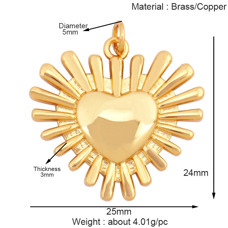 Mode Bunte Zirkon Brenn Liebe Herz Stern Charm Anhänger, 18K Gold Überzogene Halskette Armband DIY Handgemachten Schmuck Liefert K81 – Detail 13