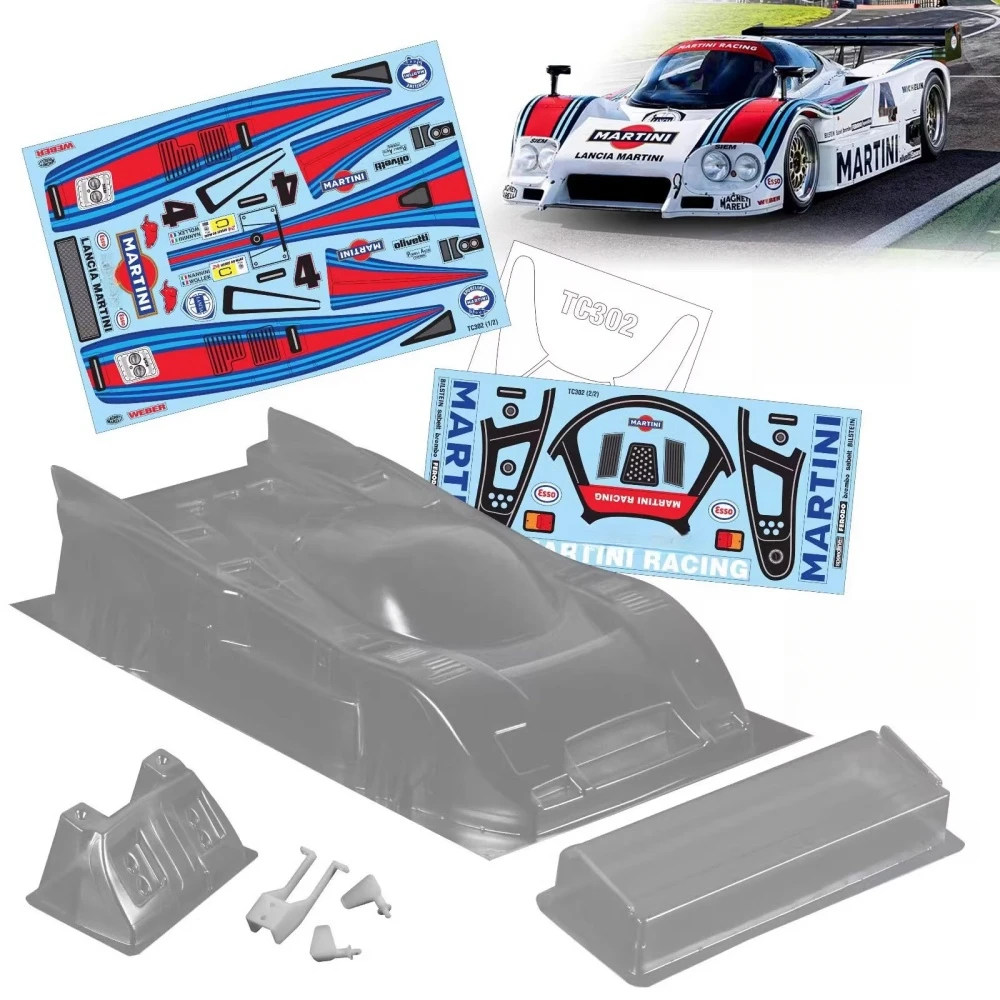 

TC302 1/10 Lancia LC2 Clear Lexan Body. 190mm RC Car bodyshell. 257mm RC Chassis. On Road Car 1 10. Tamiya tt01 tt02 Chassis