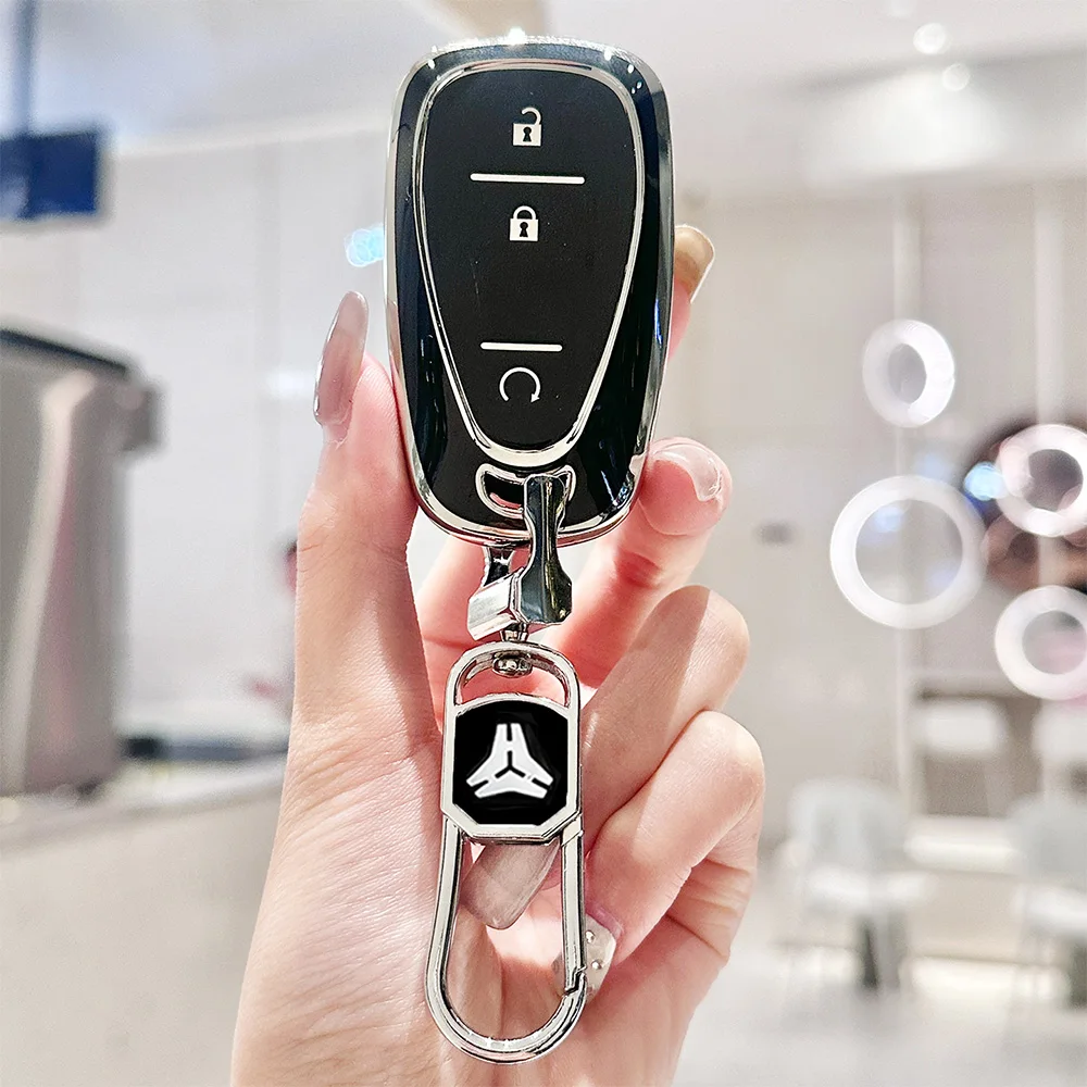 3-Tasten TPU Auto-Fernbedienung Smart Key Hülle für Chevrolet Volt Bolt Trax Malibu Cruze Spark Camaro Auto-Schlüsselgehäuse Schlüsselanhänger