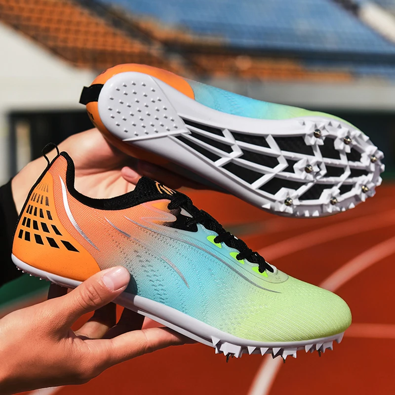 

Running Sprint Shoes Lightweight Training Athletic Sport Long Jump Track and Field Spikes Spiked Match Shoes Racing Sneakers