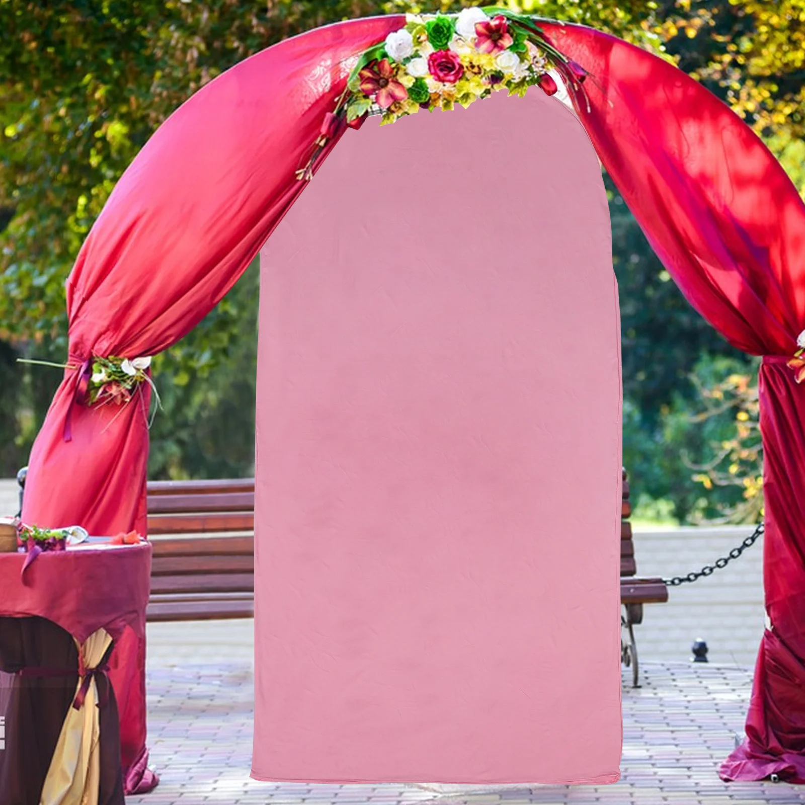 

U-Shaped Elastic Polyester Fabric Stretchy Wrinkle Resistant Cloth For Wedding Party Decoration Backdrop Arch Stand Easy