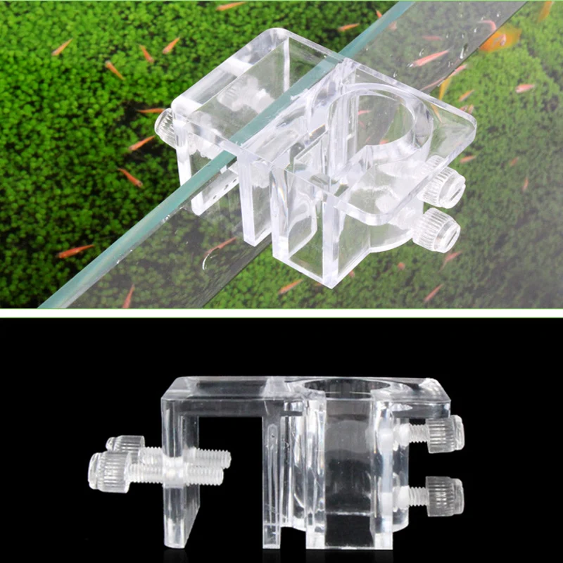 Aquarium Inlet Outlet Tube Holder Acrylic Fixed Hose Pipe Mount Freshwater Fish Planted Aquarium Fixing Pipe Clamp