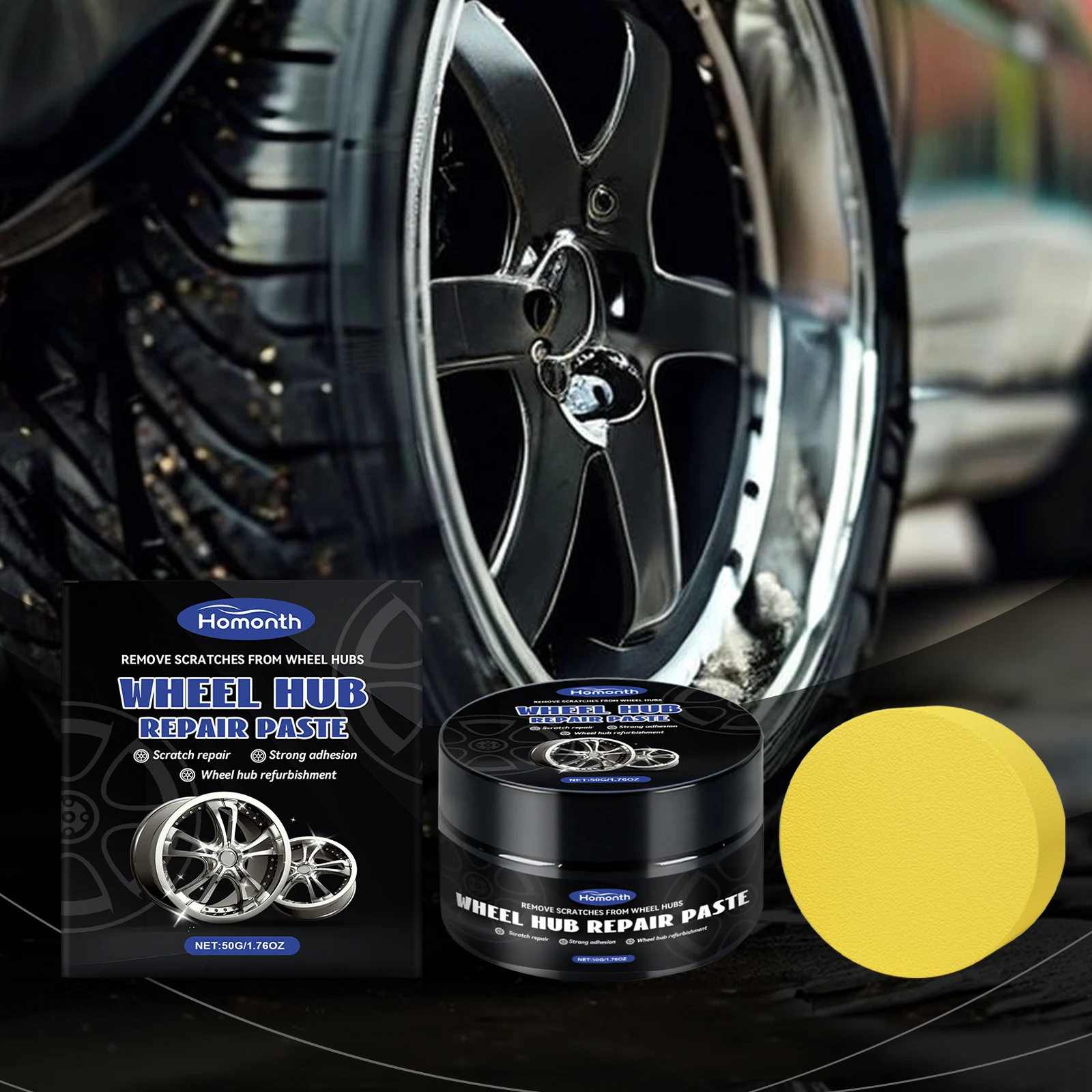 

Car Wheel Hub Care Cream - Cleans Rust on Paint Polish Improves Shine Helps Stubborn Dirt Breakdown Keeps Wheel Clean