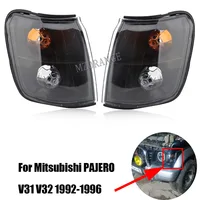 Luz de esquina para Mitsubishi PAJERO V31 V32 1992-1996 luces de señal de giro faros de coche indicador coche modificado negro ahumado
