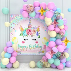 Unicorn Balloons Garland Arch Kit Happy Birthday Party Decoration Kids Girl Unicorn Birthday Wedding Party Supplies Baby Shower