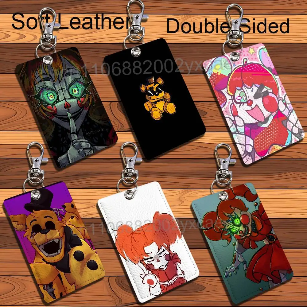 Circus Baby Freddy FNAF Leder-Schlüsselanhänger Ausweishalter mit Schlüsselband - ID-/Zugangskartenhalter, Schlüsselring-Accessoire, Geschenkoption