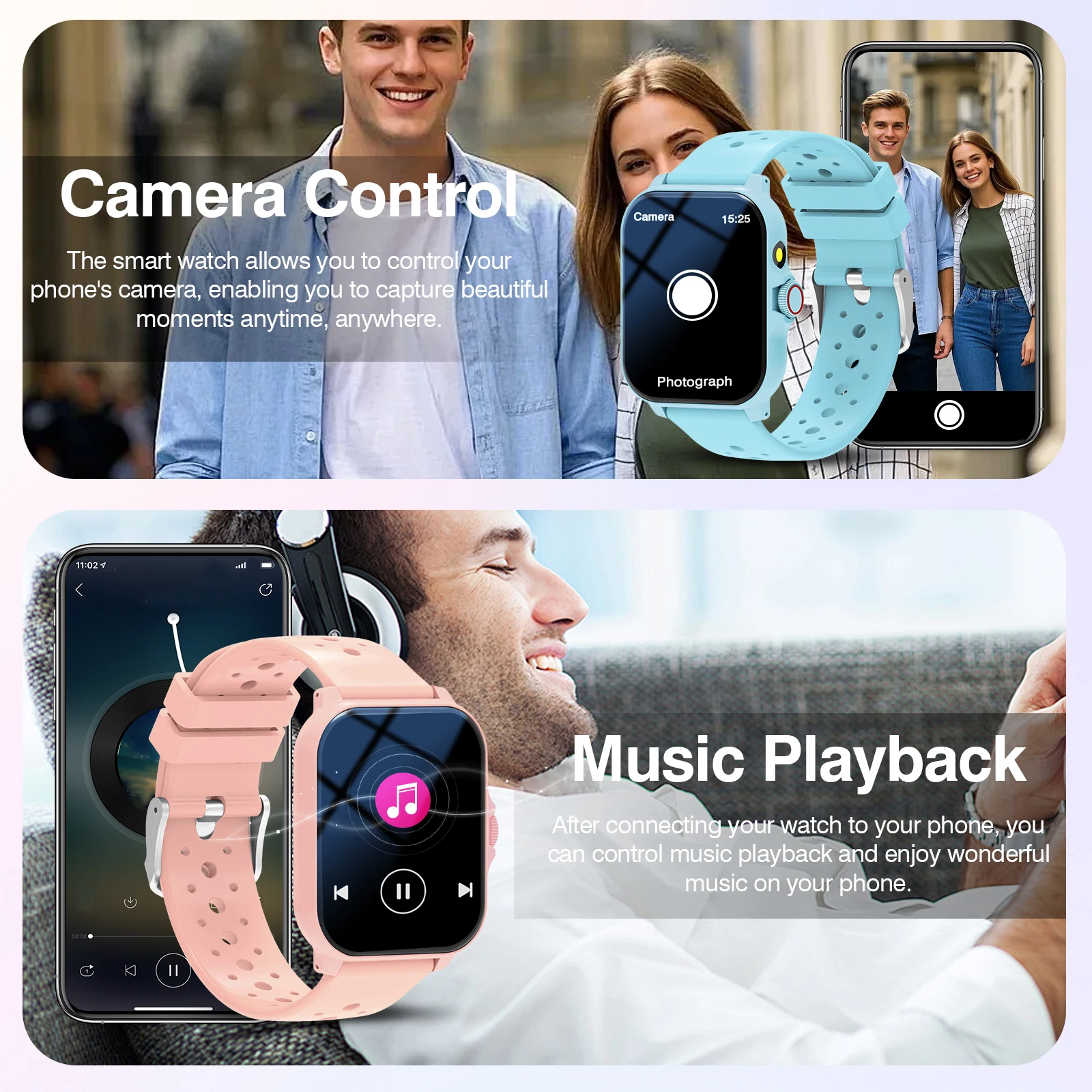 New Smart Watch for Men and Women,Wireless Calling,Multiple Sports Modes,LED Lighting,Weather Forecast,Music,For IPhone & Android, Modern Style,HD Screen Display, Ideal Gift