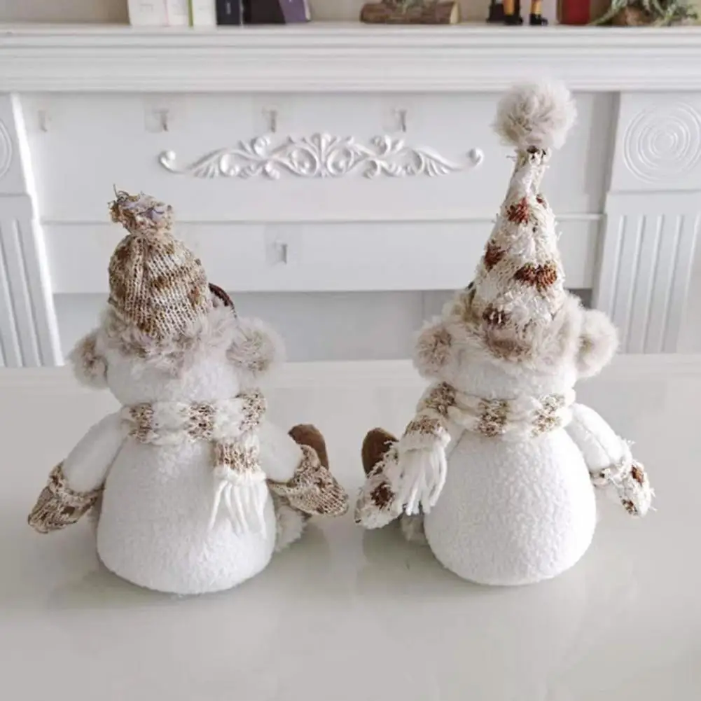 

Cute Snowman Figurine Cute Home Decoration Soft Stuffed Snowman Doll Adorable Christmas Ornament Photo Prop for Kids Girls