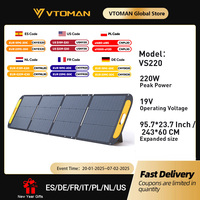 VTOMAN VS220 Rigid Foldable Solar Panel High Efficience Travel & Phone & Boat Portable 19V 220W Solar Panel Kit