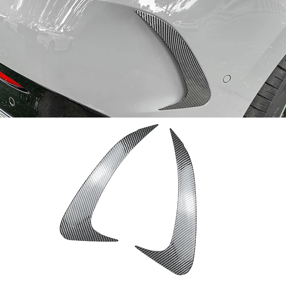 Carbon Fiber Look Rear Bumper Spoiler Side Canard Splitter for Mercedes Benz EQE Class V295 EQE350 EQE500 53 AMG 2023 2024 2025