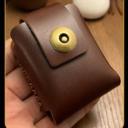 Hand Sewn Leather Lighter Case, Magnetic Absorption, Portable Lighter Storage Bag for Zippo Zorro Lighter