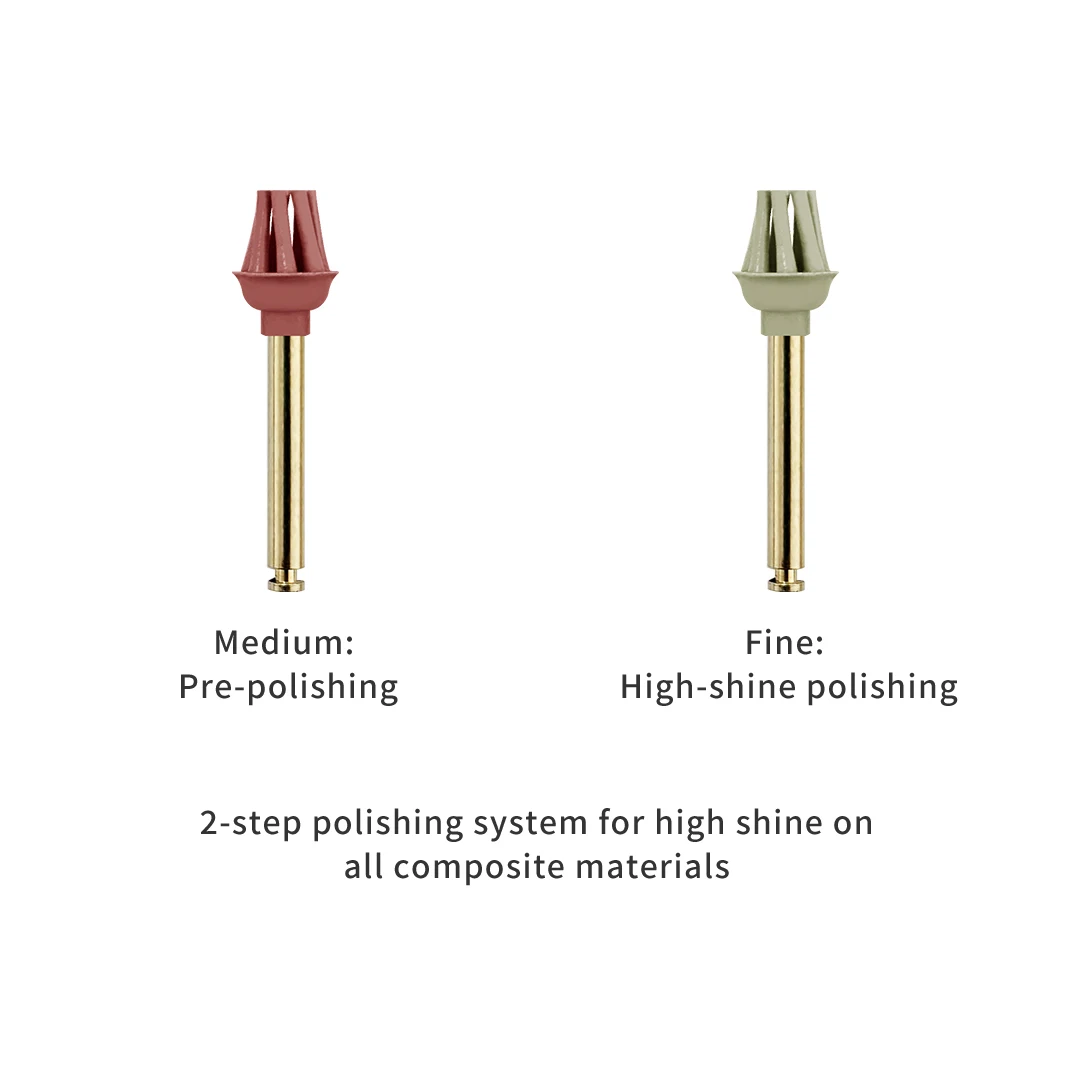 2 /10pcs Octopus-Shaped Dental PolisherP2 3.0 2-Step High-Shine Diamond Polishing  for Occlusal Surface Composite Restoration