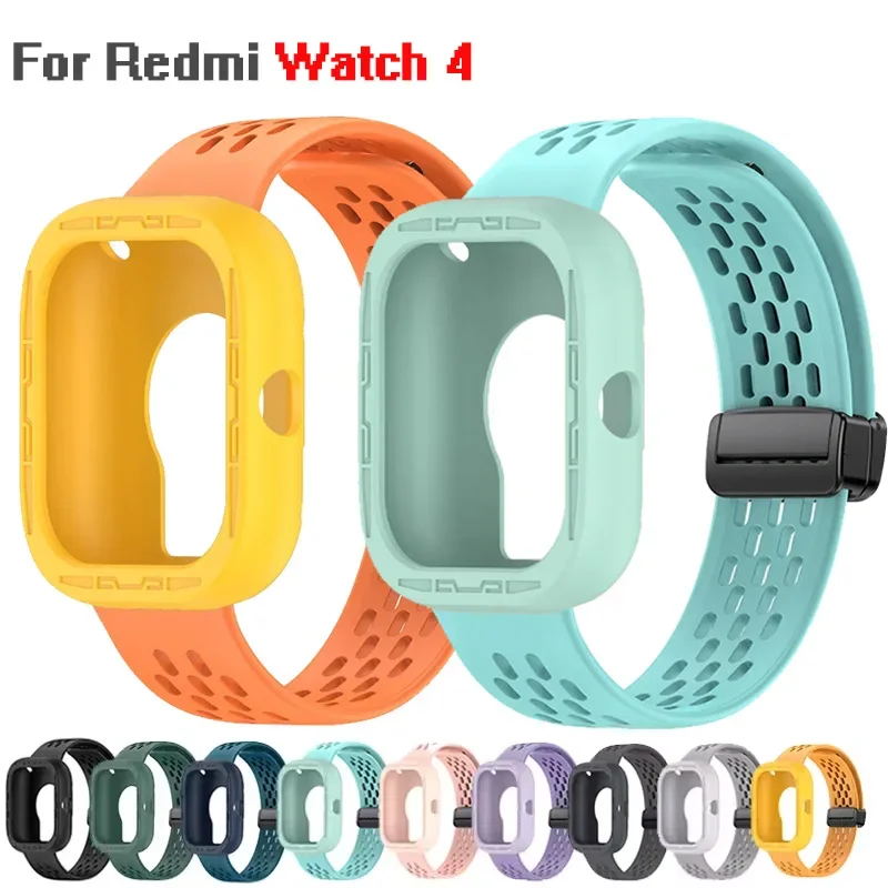 

Силиконовый ремешок для часов + защитный чехол для Redmi Watch 4, ремешок для часов, браслет Correa, противоударный защитный чехол для экрана
