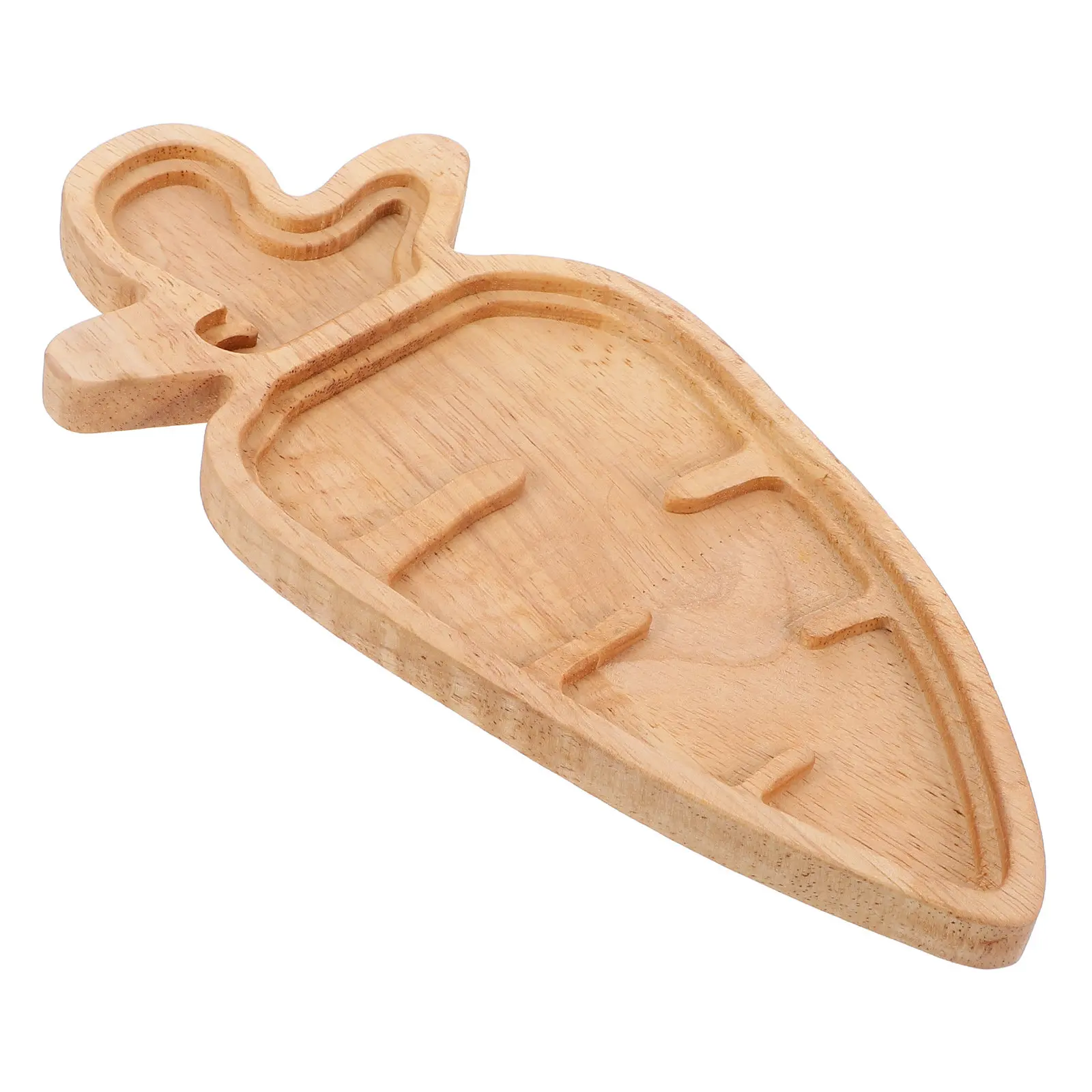 

Easter Bunny Tray Wooden Cartoon Platter Creative Shape Solid Wood Serving Plate for Fruits Desserts Snacks Home Kitchen Party