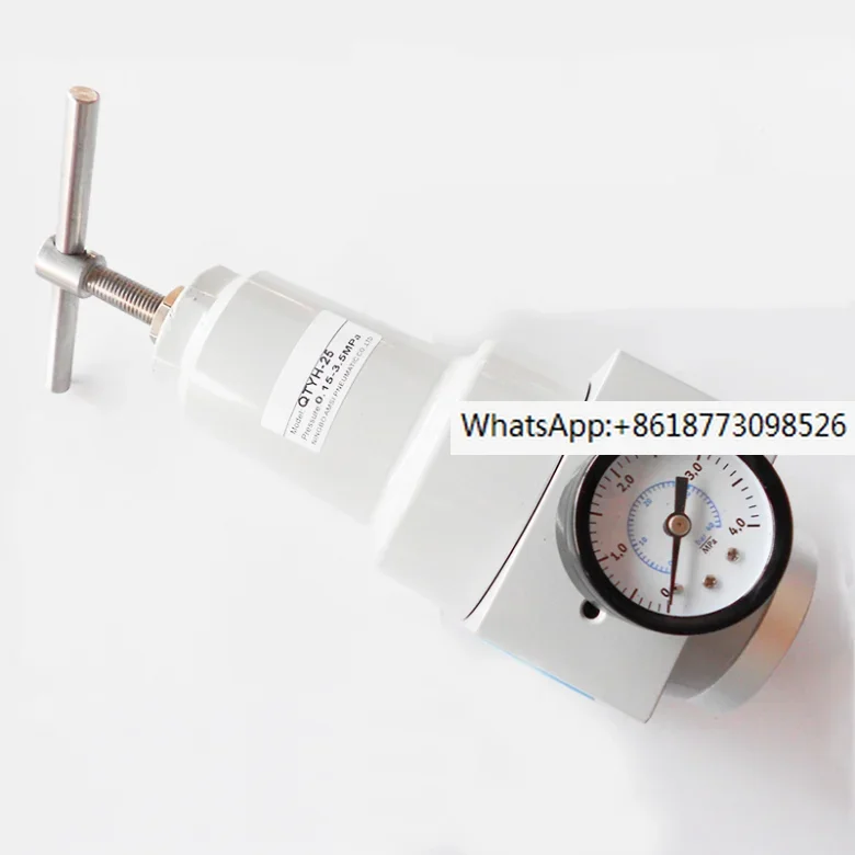 Pneumatic high pressure air regulator inlet port thread 3/4 1 inch BSP treatment units QTYH-20/25 0~35bar with pressure gauge