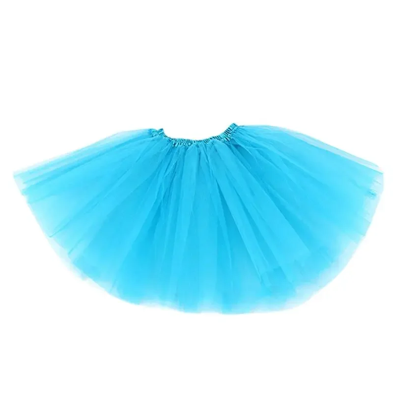 

New Kids Girl Three Layered Ballet Dance Tutu Skirt Elastic Classic Solid Color Mini Pleated Dress