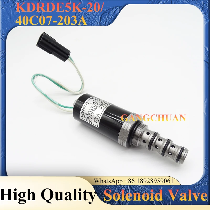 SKX5P-17-208 KDRDE5K-20/40C07-203A Hydraulic Pump Solenoid Valve for Excavator SK200-3/5 SK230-6
