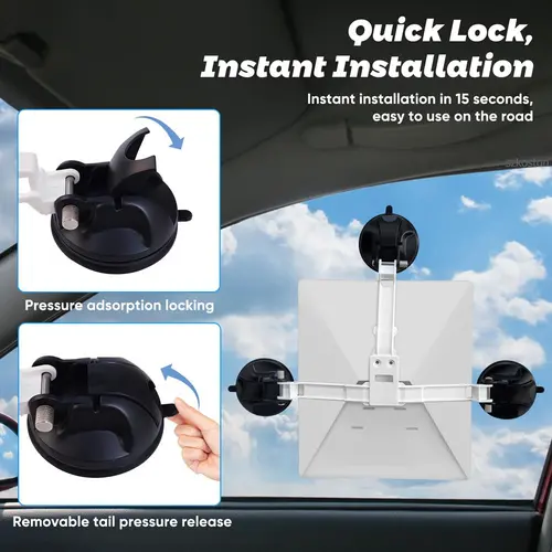 Imagen 2 del producto Kit de montaje de ventosa para Mini coche Starlink, para Starlink Mini Internet, ventanas y techos solares, RV, barcos, aviones