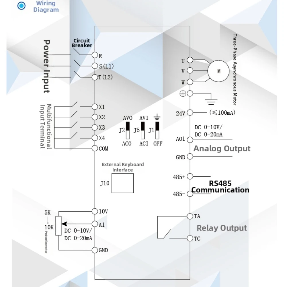 Variable Frequency Drive For Motor Vfd 0.4kW VFD Mounting 136.5*63mm V F Control Proportional Voltage-Frequency