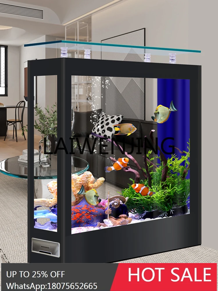 

Rectangular Subareas Screens Fish Globe Medium and Large Floor Glass Living Room Lazy Household Change-Free Aquarium