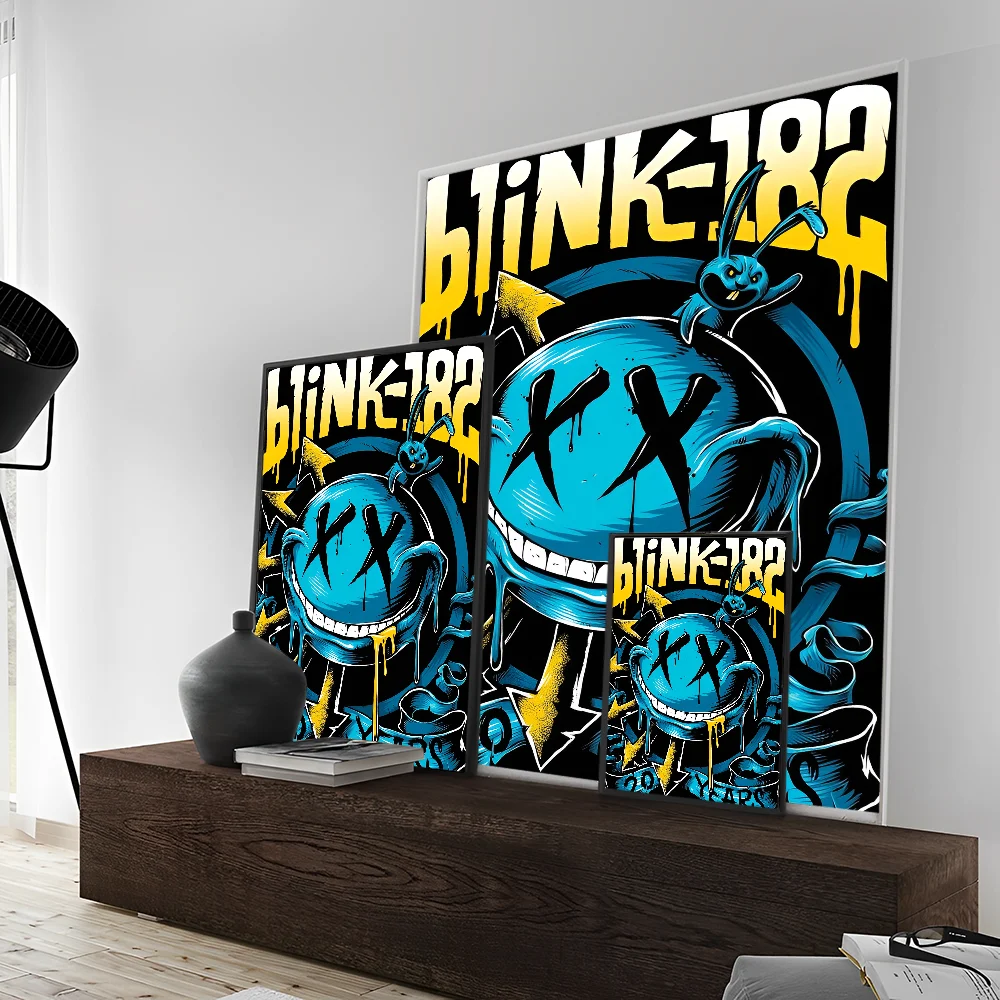 Blink 182 Rock Band Anime Posters Sticky Waterproof Paper Sticker Coffee House Bar Kawaii Room Decor