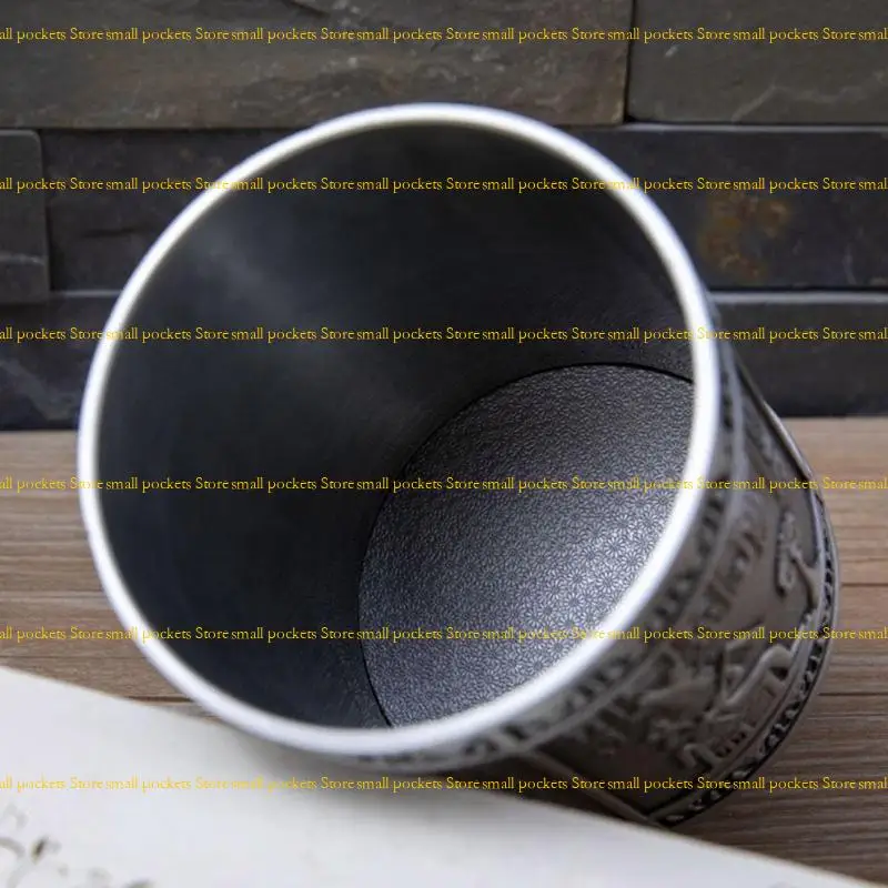 

R1WD Декоративная цилиндрическая металлическая чашка для ручек в стиле ретро с египетским тиснением из сплава-органайзер для