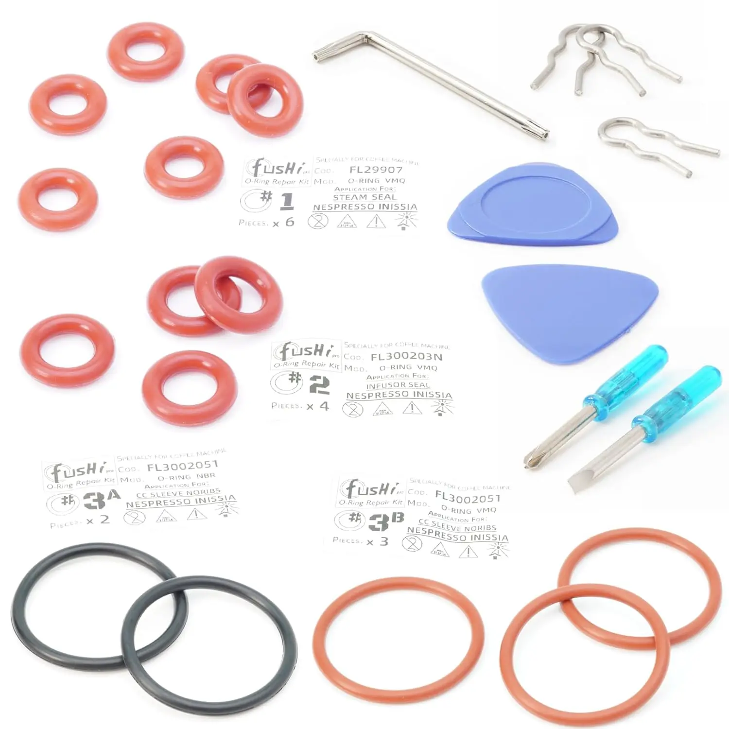 FL29907 O-Ring Seal Kit | Fix Leaks for Nespresso EN80 Pixie Essenza Coffee Machine
