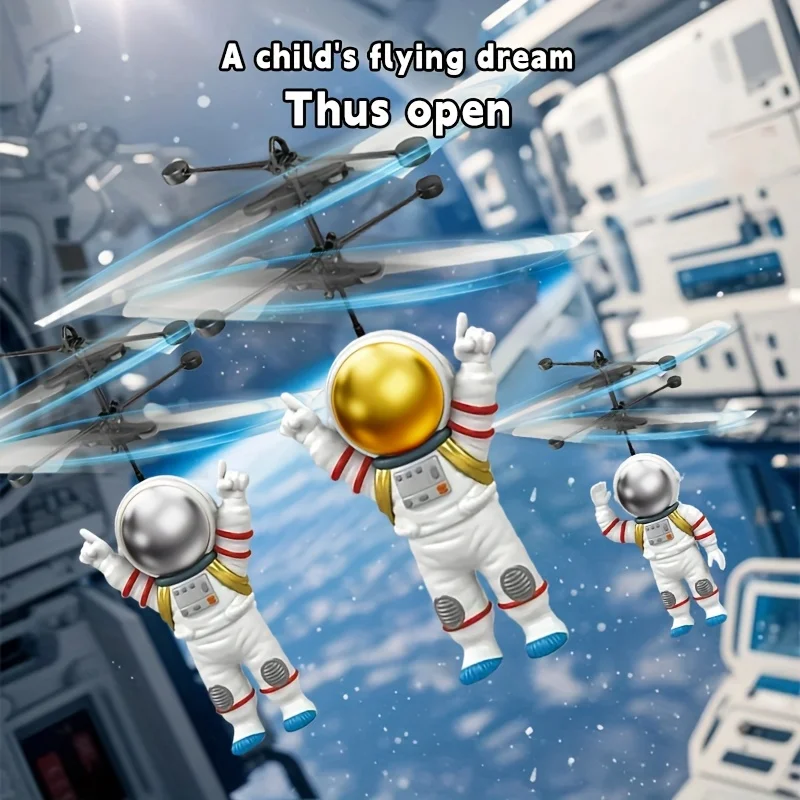 Astronaut automatisch inductievliegtuig, anti-botsing en slijtvaste start met één knop, gevoelige speelgoedhol voor het vermijden van obstakels