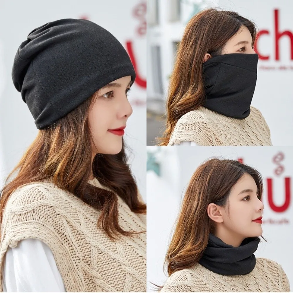 

Multifunctional Cartoon Knitted Woolen Scarf Thickened Windproof Bib Twist Cap Cold-proof Keep Warm Cover Head Cap Outdoor