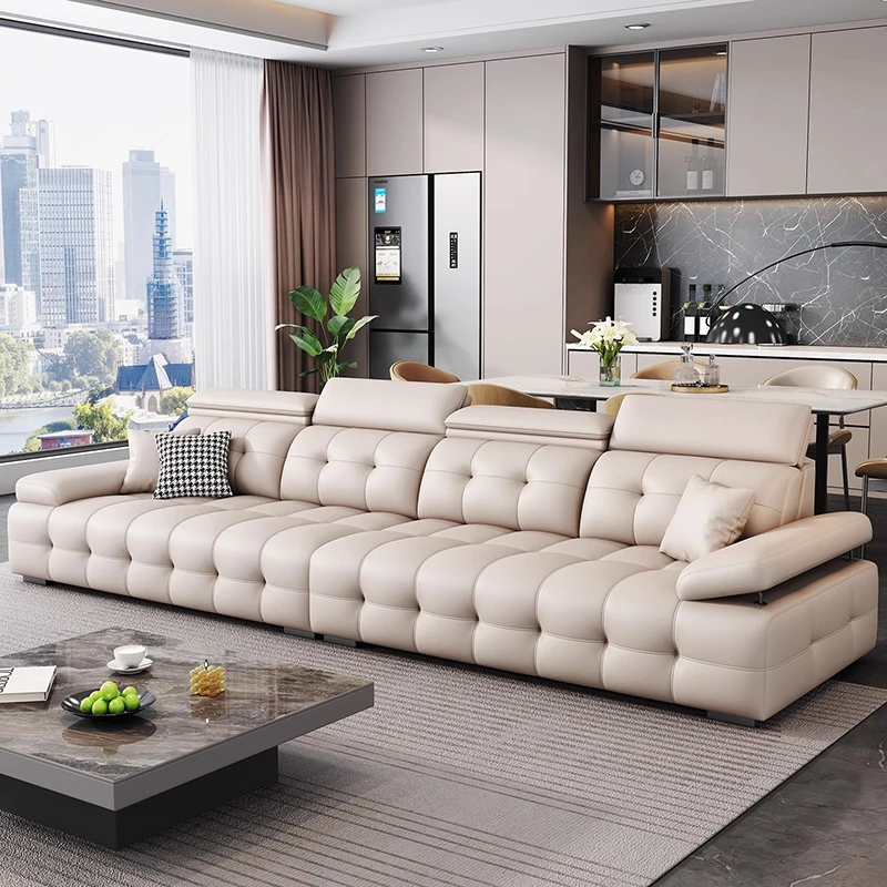 أرائك غرفة المعيشة الجلدية الحديثة الأريكة كسول الشمال الفاخرة الحد الأدنى غرفة المعيشة الأرائك صالة مصمم موبليس أثاث المنزل #2
