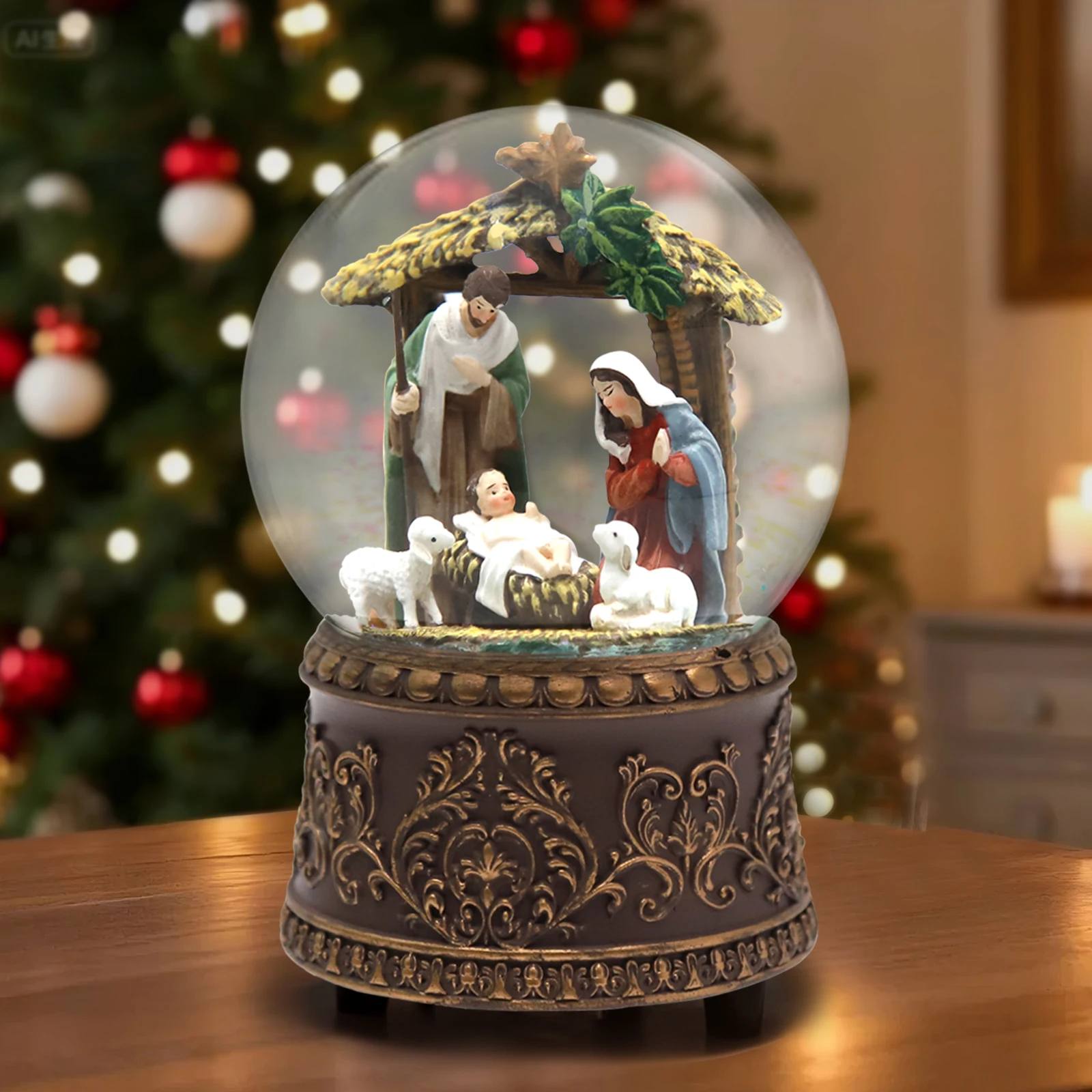 

Enchant Your Christmas Space，Crystal Ball with Musical , Ideal Desk Decor for Office & Bedroom, Festive Gift for Children