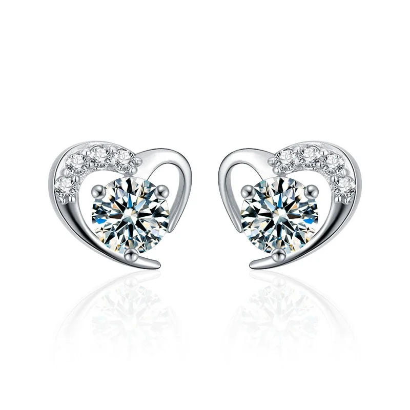

ZFSILVER модные трендовые классические серьги из серебра 925 пробы с муассанитом, дизайн с сердечком для женщин, аксессуары, ювелирные изделия, подарок XEZ083