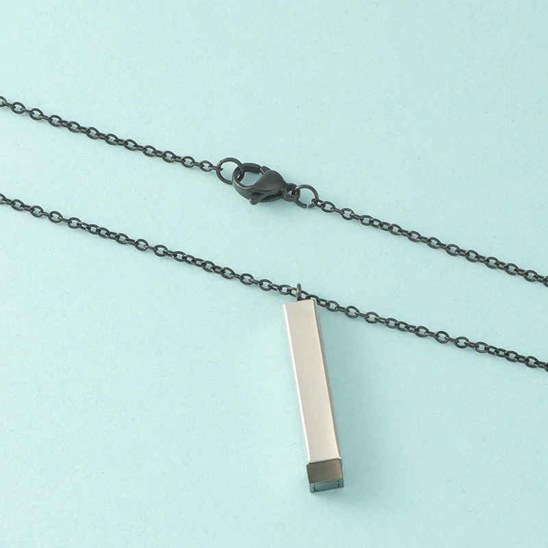 Fnixtar 10 Stück versteckte Anhänger-Charms, hochglanzpoliert, Edelstahl, quadratisch, Würfelstange für DIY-Halskette, Schmuck, Freunde, Liebhaber – Detail 13