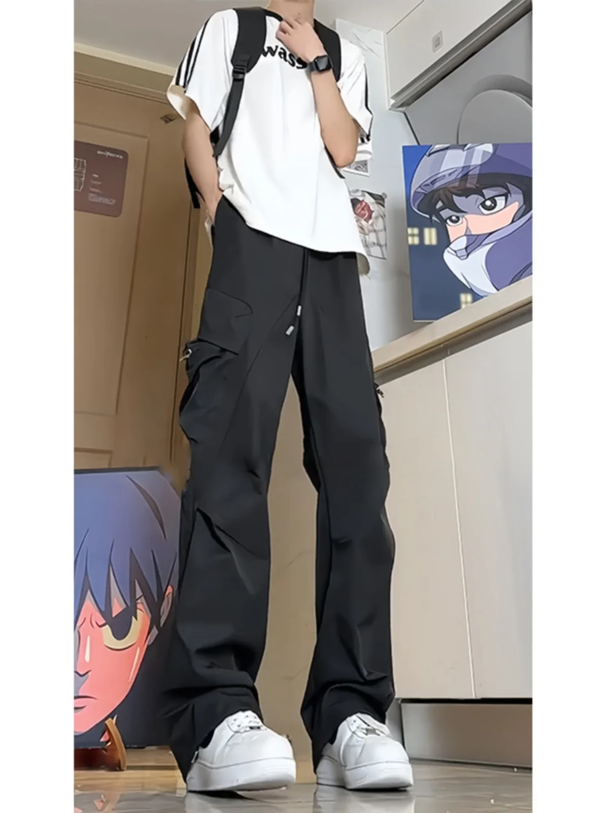 

Мужские летние функциональные рабочие брюки Bla American Sle: плиссированные, быстросохнущие, из ледяного шелка, водонепроницаемые, для активного отдыха и походов