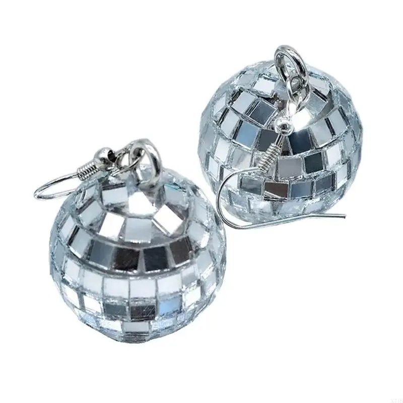  Reflective Glass Earrings Stylish Pendant Earrings Fashion Ear Jewelry for Party