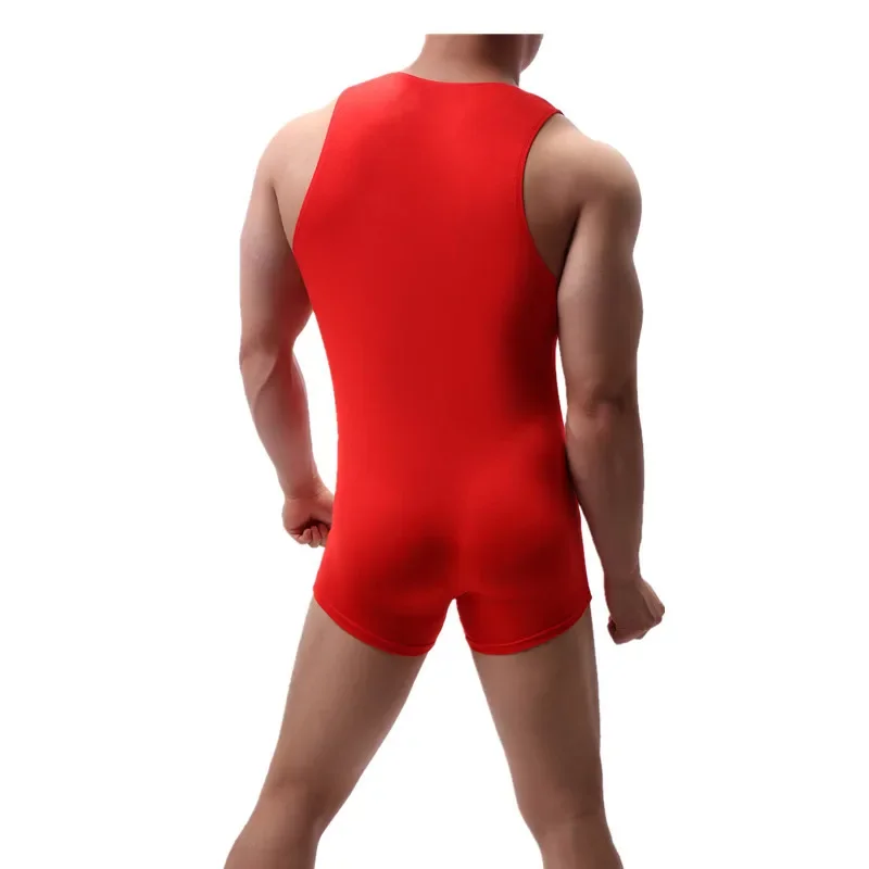 Sexy Männer Unterhemden Wrestling Singlet Einteiliges Trikot Sport Männer Bodysuit Nahtlose Overall Boxershorts Unterwäsche Ausbuchtung Beutel