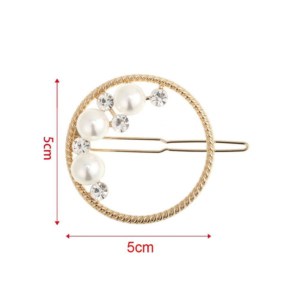 5cm Hollow Hairpin Twisted Glossy Round Hairpin Matte Gold Pearl Hair Clip Ladies Party Elegant Styling Hair Clip Headwear