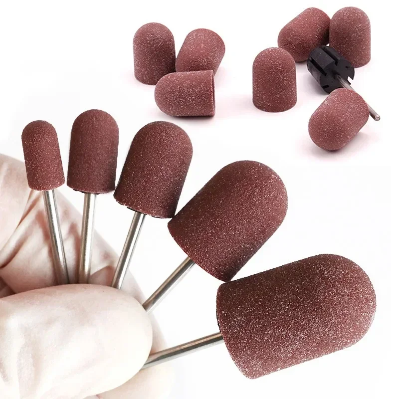 50개 네일 샌딩 캡 2개 샌딩 샤프트 젤 폴리쉬 리무버 네일 드릴 비트 매니큐어 그라인딩 버 페디큐어 도구 # 80/ # 120