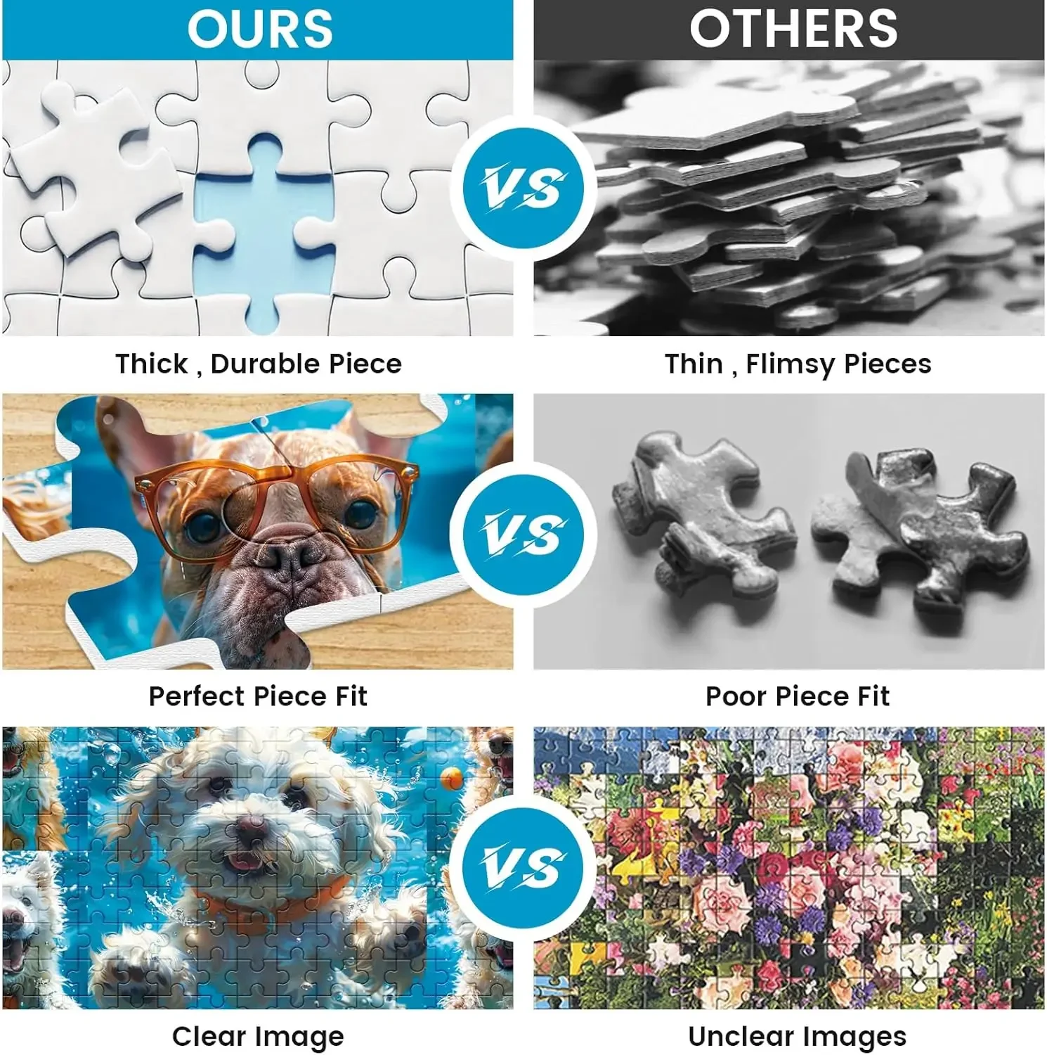 1314/520/300 قطعة لغز خشبي لجرو مضحك بانوراما الألغاز لألعاب النشاط العائلي تحدي هدية عيد ميلاد