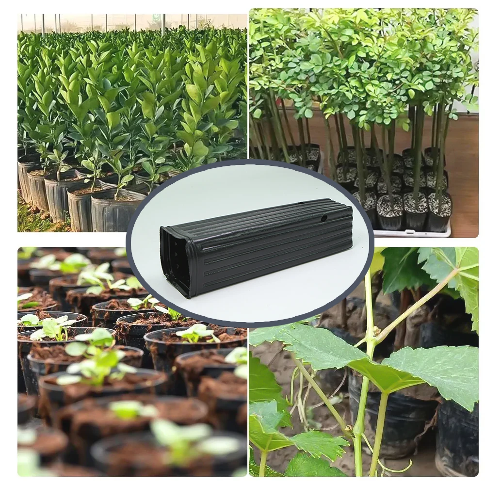 Square Tree Pot with Drainage Holes Starting Pots for Indoor Outdoor Plastic Deep Nursery Treepots Seedling Flower Plant Contain
