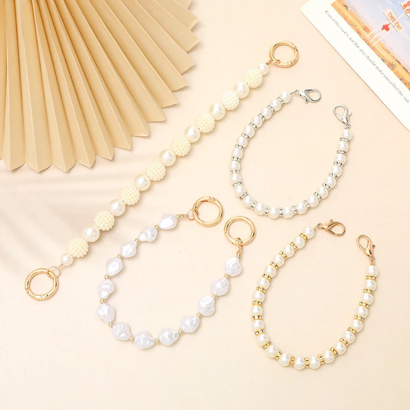 Pearl Beaded Mobile Phone Extension Chain Anti-Lost Phone Lanyard Keychain Pendant Water Cup Wristband Camera Chain