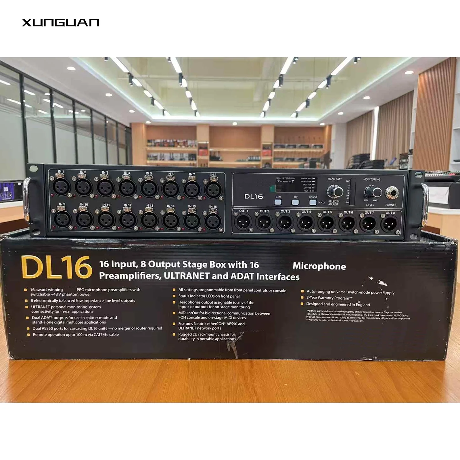 

DL16 Digital Mixer Stage Box 16 Input, 8 Output with 16 Microphone Preamplifiers, ULTRANET and ADAT Interfaces