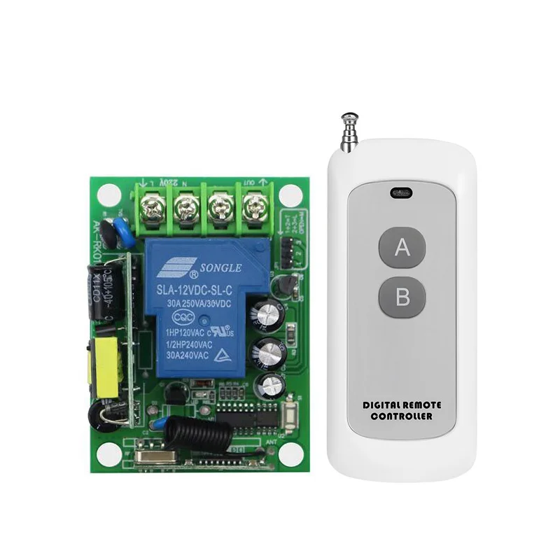 

220V 30A Relay 3000W Wireless Remote Control Switch Receiver Transmitter 315/433 Remote Control lighting/Lamp LED water pump
