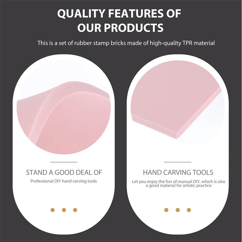 

6Pcs Rubber Carving Blocks Tpr Material Professional DIY Rubber Stamp Carving Craft Tools Durable DIY Craving Accessories