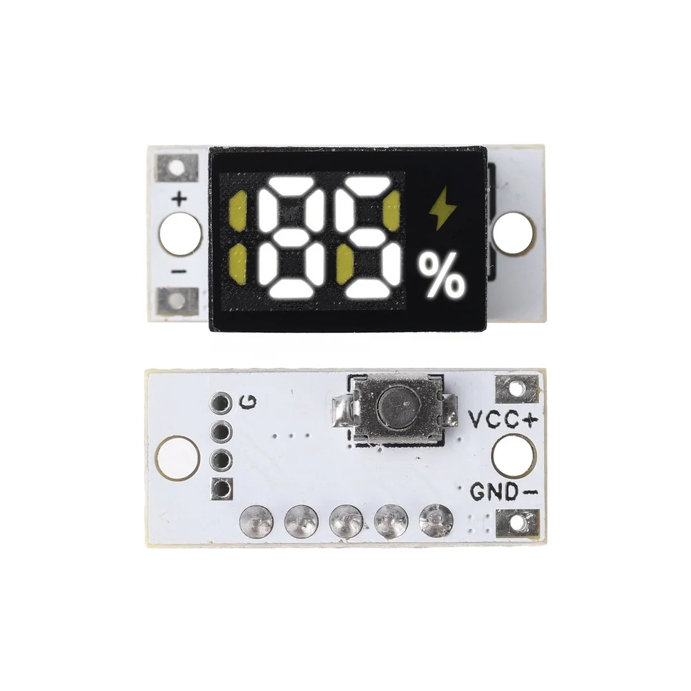 Low Power 7mA Battery Voltage Monitor for 1S to 4S For lithium Ion Packs with 0 to 100 Percent Digital Display