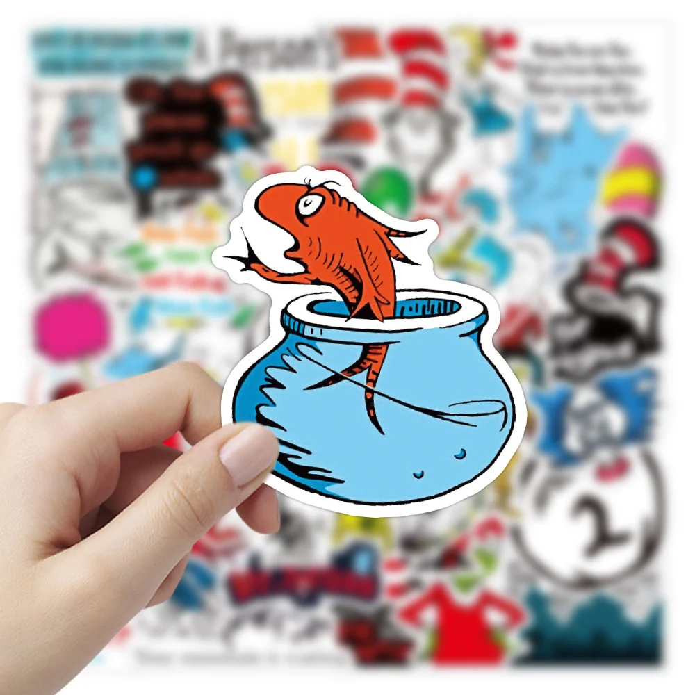 10/30/50PCS Dr. Seuss Graffiti Waterproof Sticker Creative Trend Decorative Decal Refrigerator Skateboard Helmet GuitarWholesale