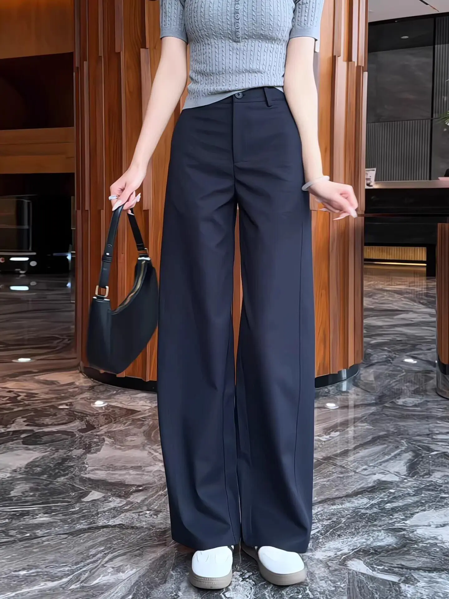 Loose Wide Leg Casual Pants Women's Summer New Style Suit Pants Draping Slimming High Waist Straight Leg Pants Korean Style