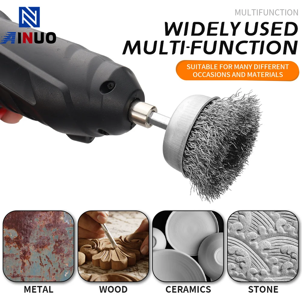 50mm Steel Wire Wheel Brush Metal Rust Removal Polishing Drill Brushes Drill Tool Accessories for Rotary Tool